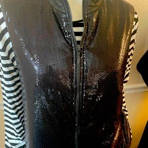 Chico’s weekends sequined black vest